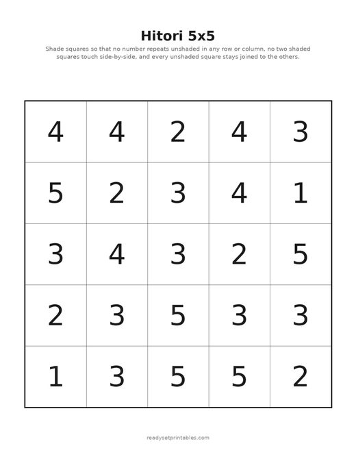 Hitori 5x5 04
