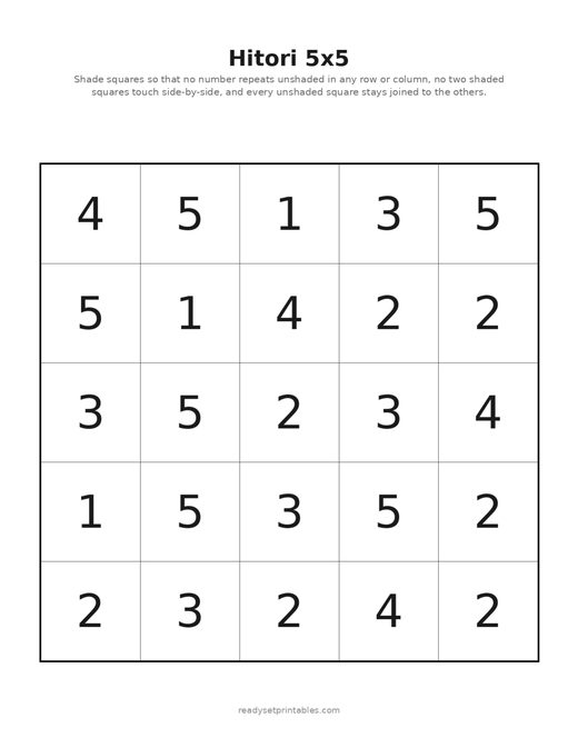 Hitori 5x5 05