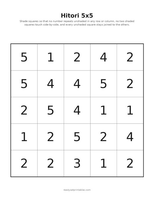 Hitori 5x5 06