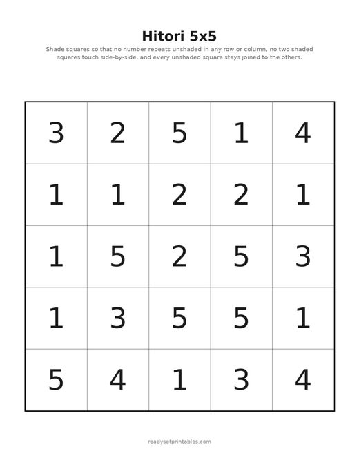 Hitori 5x5 07