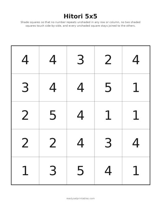 Hitori 5x5 09