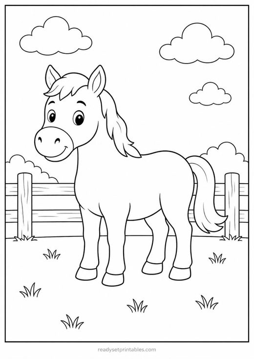 horse coloring page — free printable coloring sheet for kids