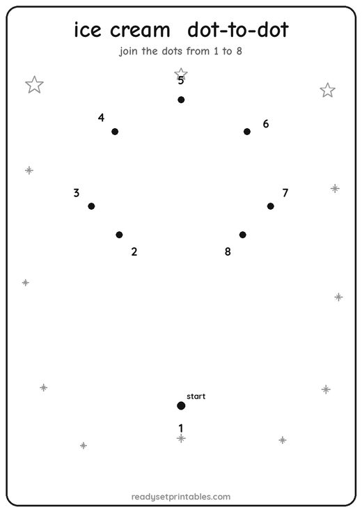 Ice Cream Dot-to-Dot