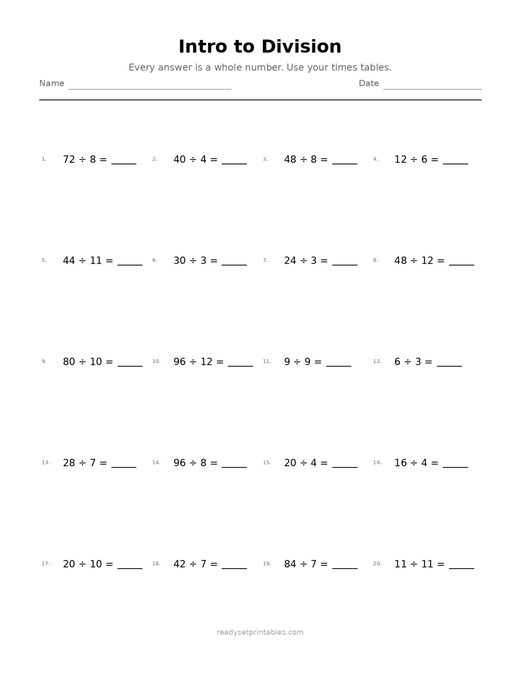 Division/intro to Division Worksheets