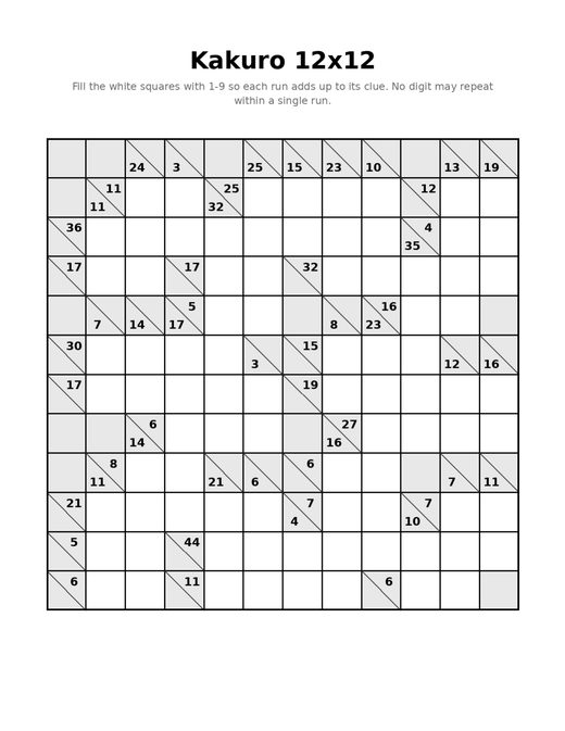 Kakuro 12x12 03