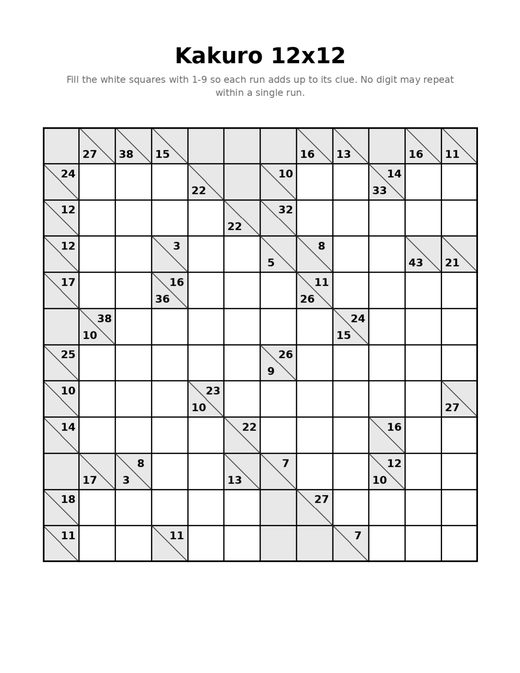 Kakuro 12x12 04