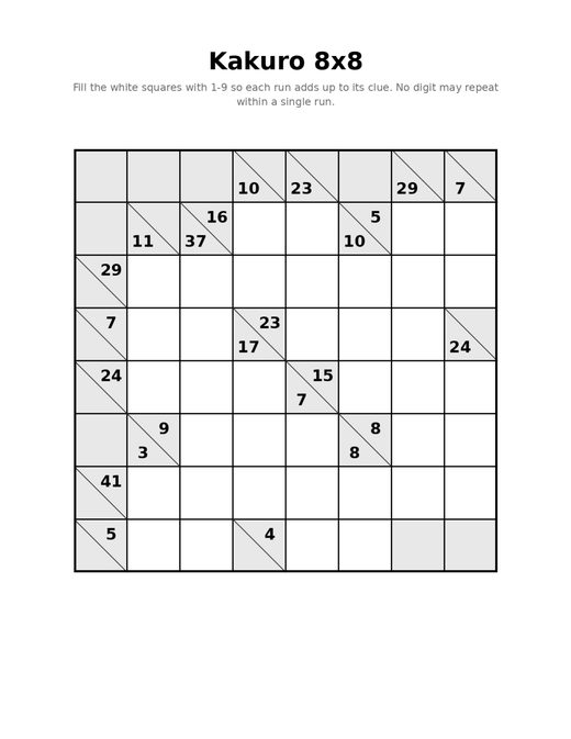 Kakuro 8x8 02