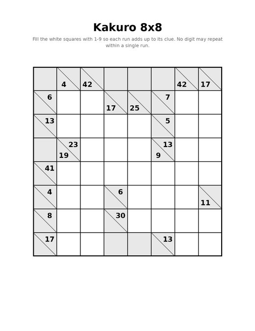 Kakuro 8x8 03