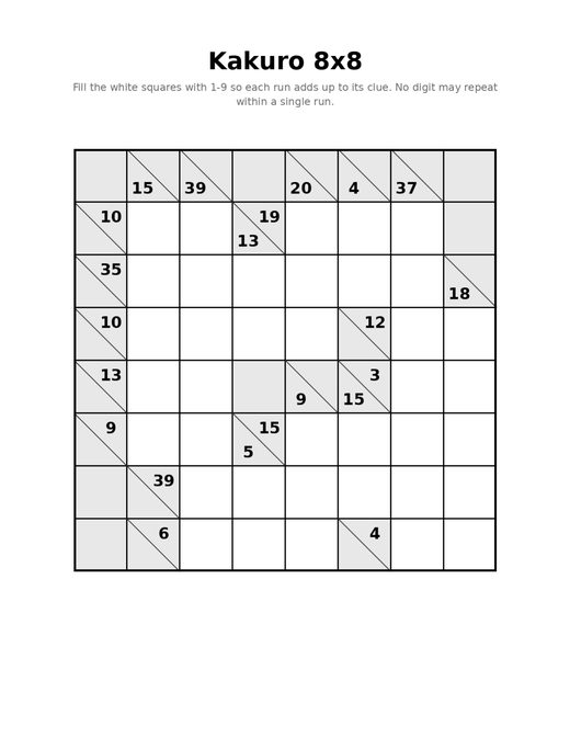 Kakuro 8x8 04