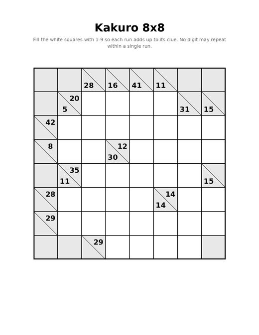 Kakuro 8x8 06