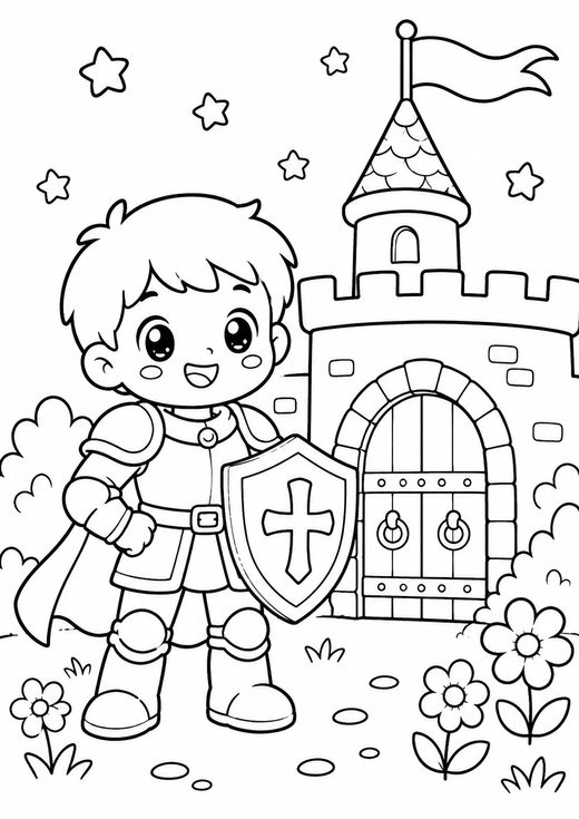 knight coloring page — free printable coloring sheet for kids