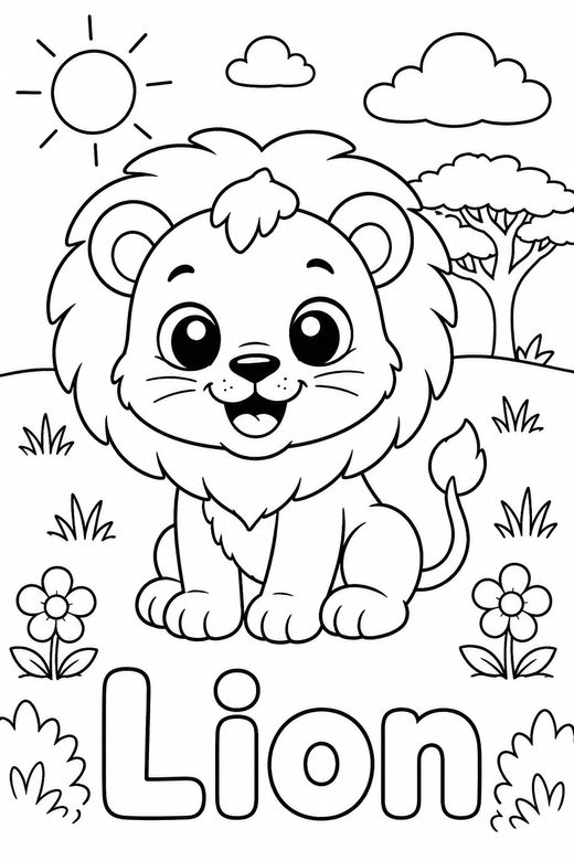 lion coloring page — free printable coloring sheet for kids