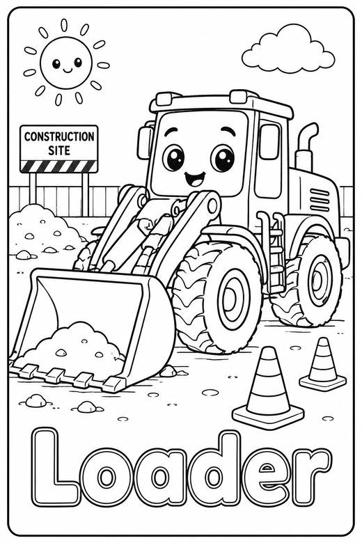 loader coloring page — free printable coloring sheet for kids