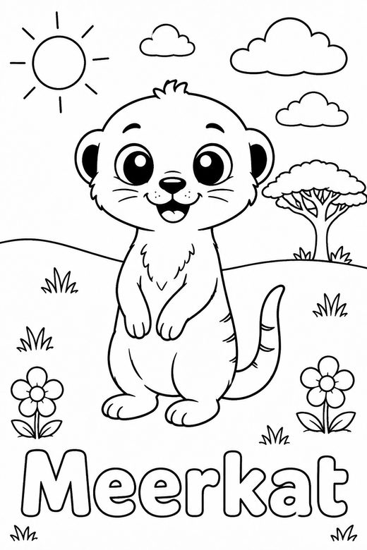 meerkat coloring page — free printable coloring sheet for kids