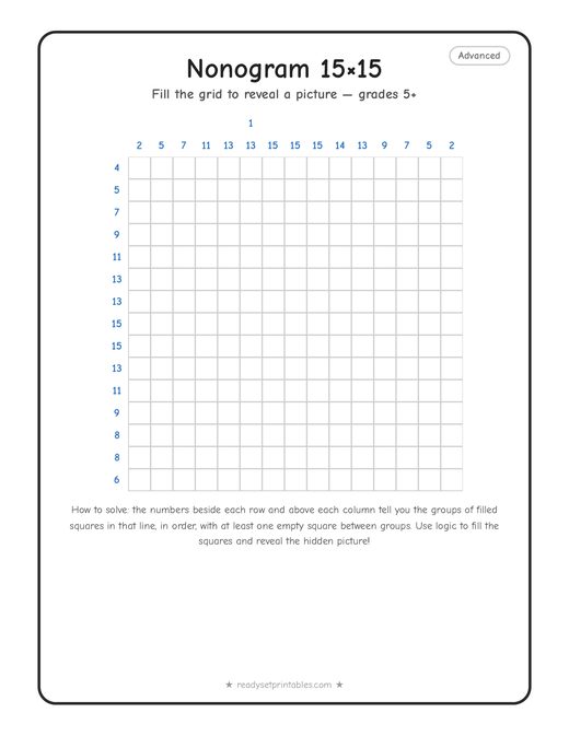 15x15 hard nonogram number 8 — free printable logic puzzle
