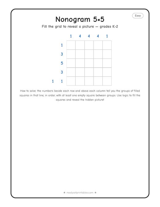 Nonograms — 5x5 grid