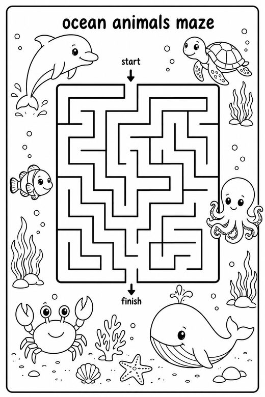 Ocean Animals Mazes