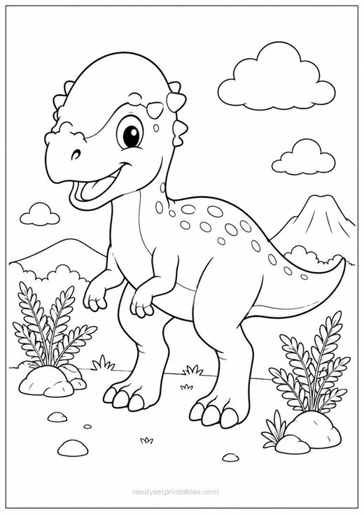 pachycephalosaurus coloring page — free printable coloring sheet for kids