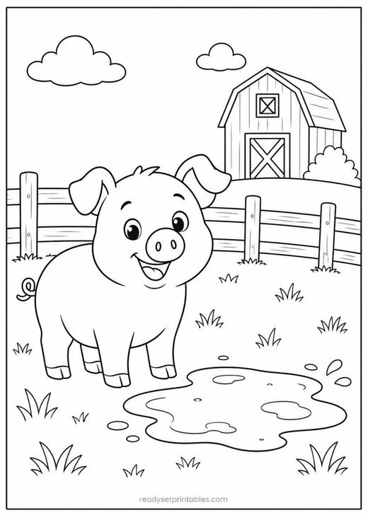 pig coloring page — free printable coloring sheet for kids