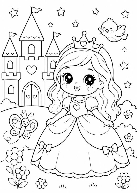 princess coloring page — free printable coloring sheet for kids