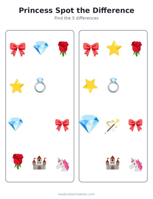 Princess Spot the Difference