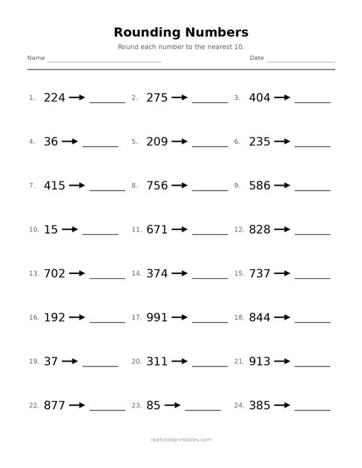 Rounding Worksheets
