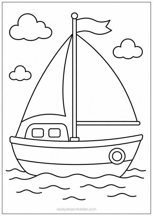 sailboat coloring page — free printable coloring sheet for kids