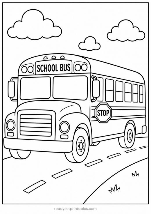 school bus coloring page — free printable coloring sheet for kids
