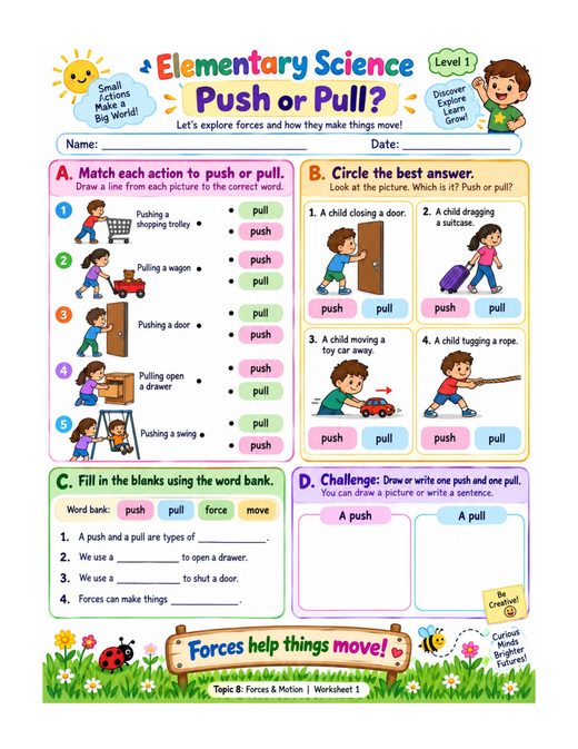 Forces and Motion Worksheets
