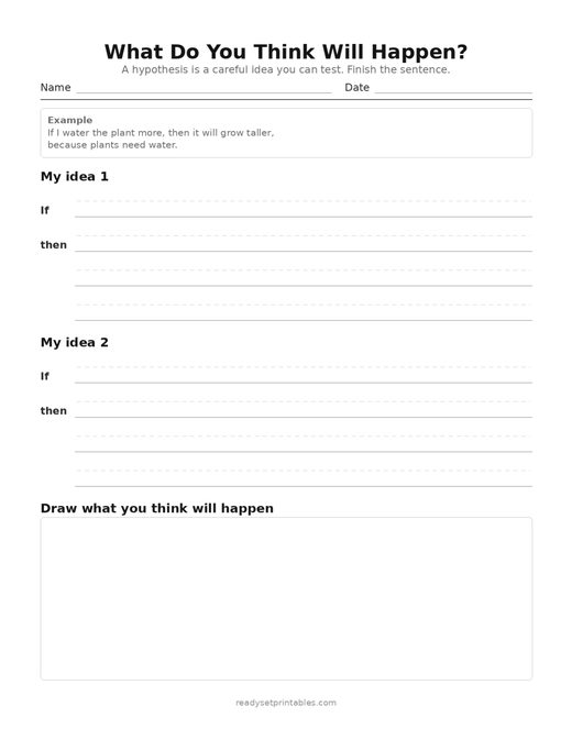 Hypothesis Worksheets