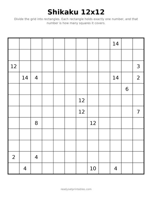 Shikaku 12x12 Hard 04