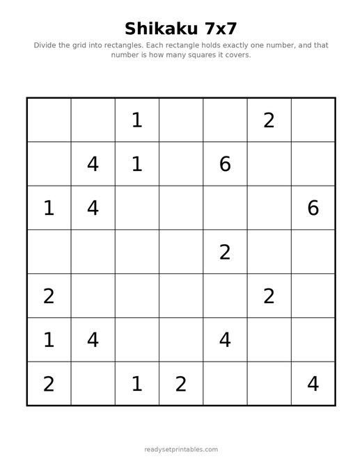 Shikaku 7x7 Easy 02
