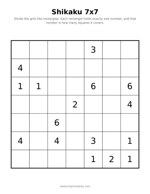 Shikaku 7x7 Easy 03