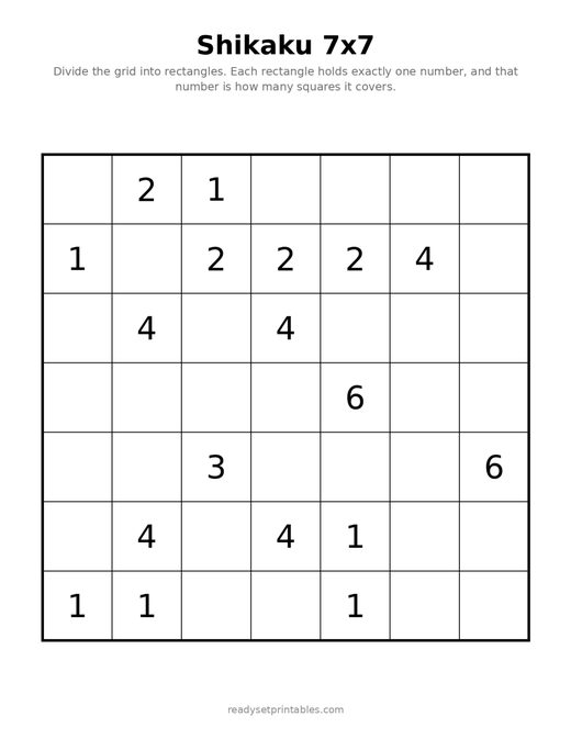 Shikaku 7x7 Easy 04