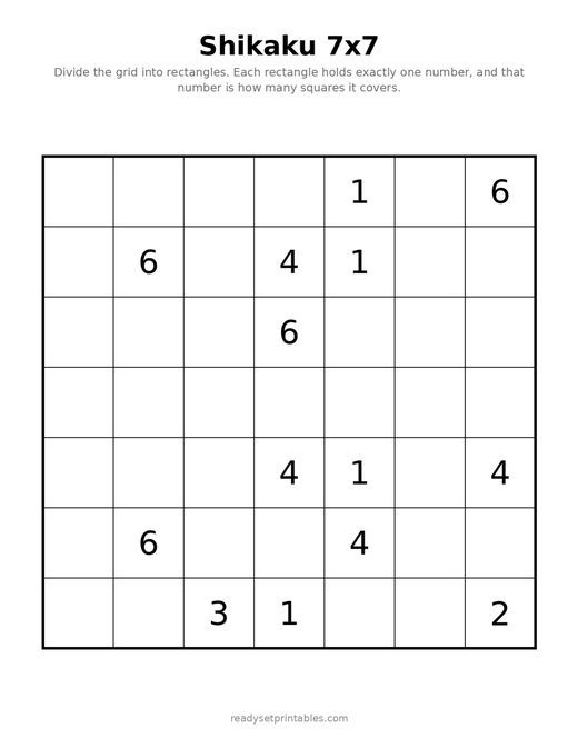Shikaku 7x7 Easy 05