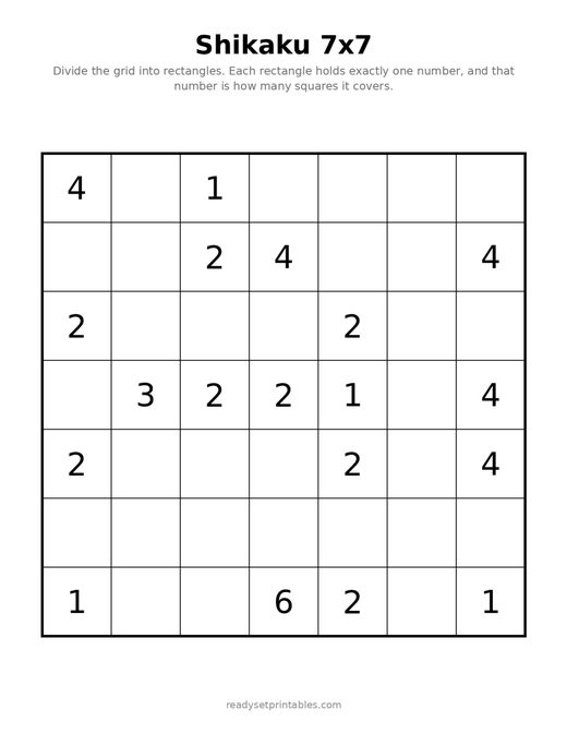 Shikaku 7x7 Easy 06