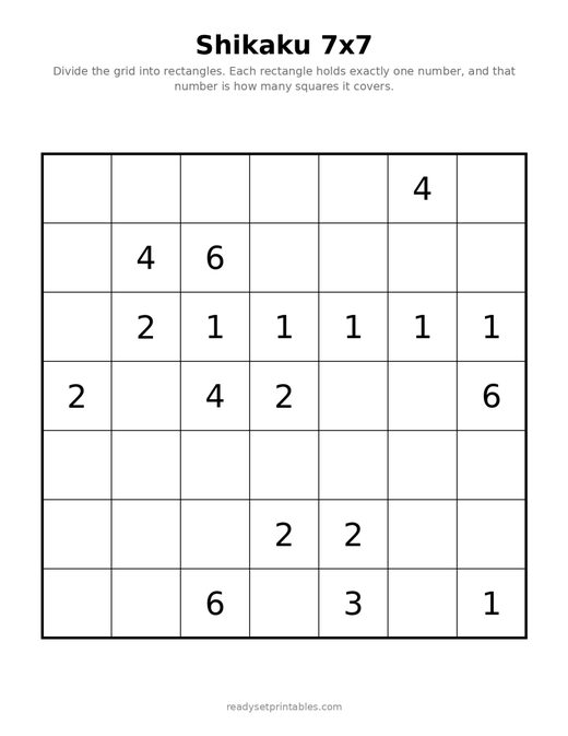 Shikaku 7x7 Easy 07