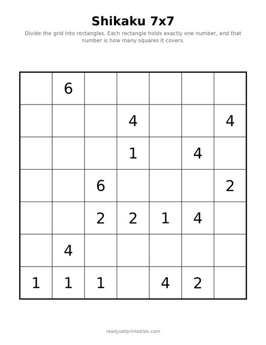 Shikaku 7x7 Easy 08