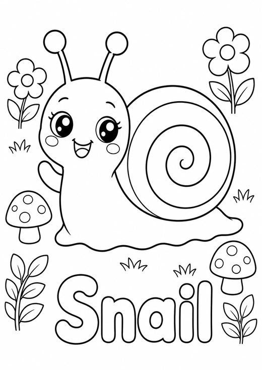 snail coloring page — free printable coloring sheet for kids