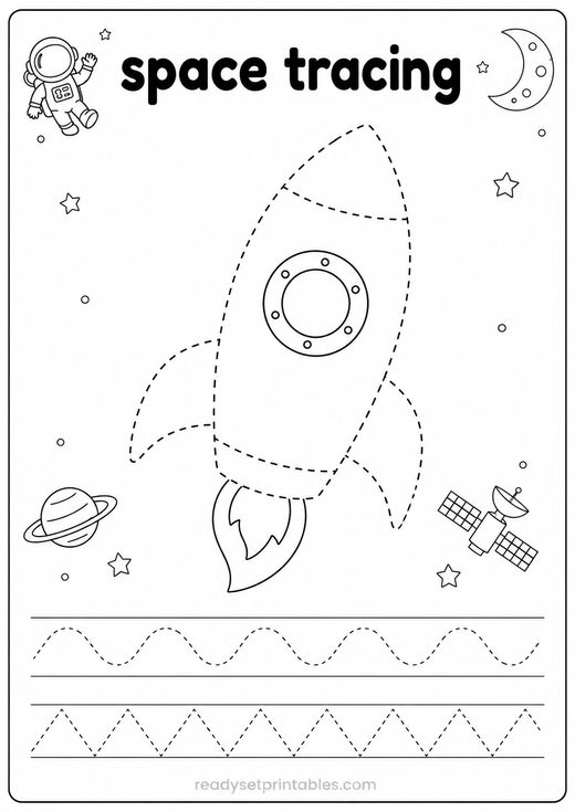 Space Tracing Worksheets