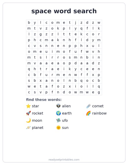 Space Word Search