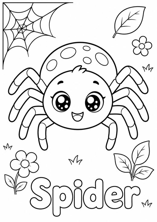 spider coloring page — free printable coloring sheet for kids