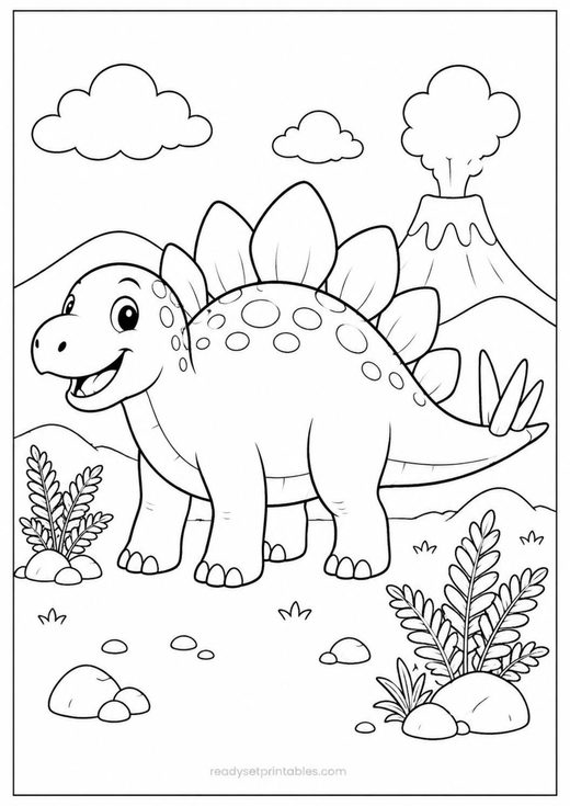 stegosaurus coloring page — free printable coloring sheet for kids
