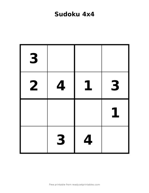 Sudoku 4x4 Easy 09