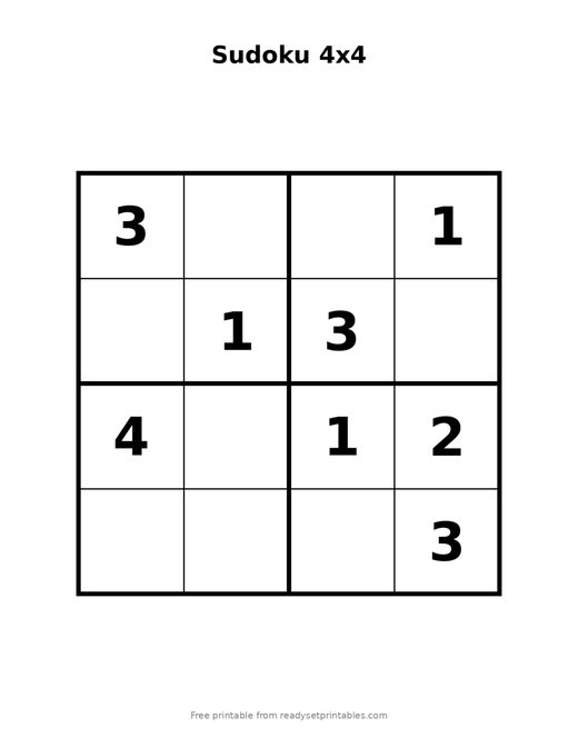 Sudoku 4x4 Easy 10