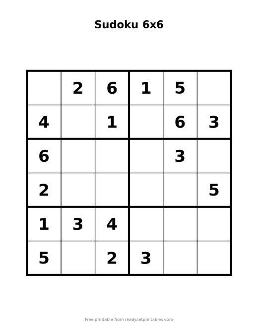 Sudoku 6x6 Easy 02