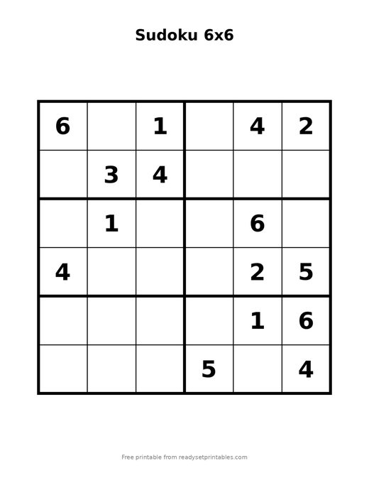Sudoku 6x6 Easy 03