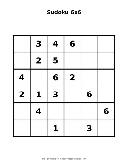 Sudoku 6x6 Easy 05