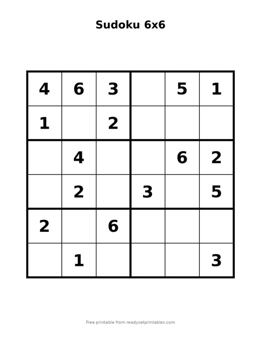Sudoku 6x6 Easy 06