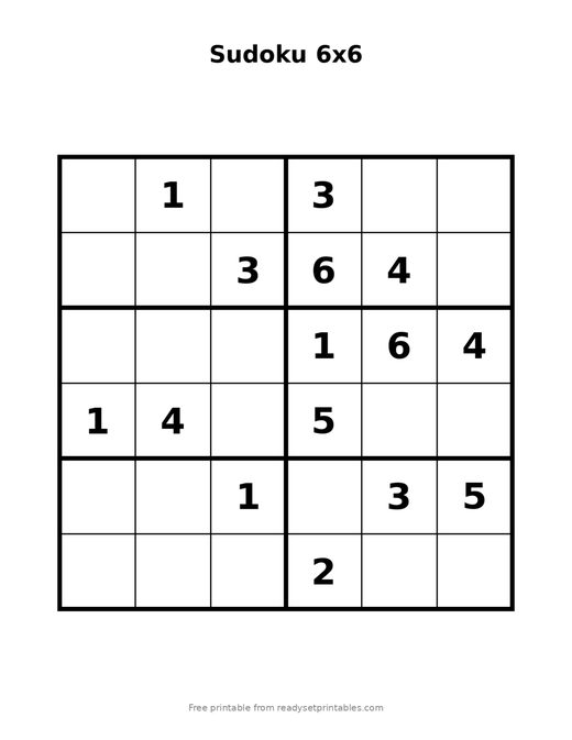 Sudoku 6x6 Easy 07